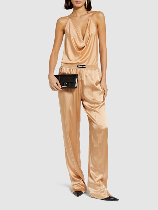 Tom Ford: Stretch silk satin top - Beige - women_1 | Luisa Via Roma