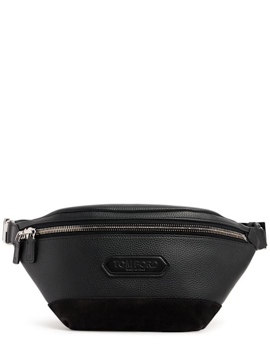 Tom Ford: Large grain leather belt bag - men_0 | Luisa Via Roma
