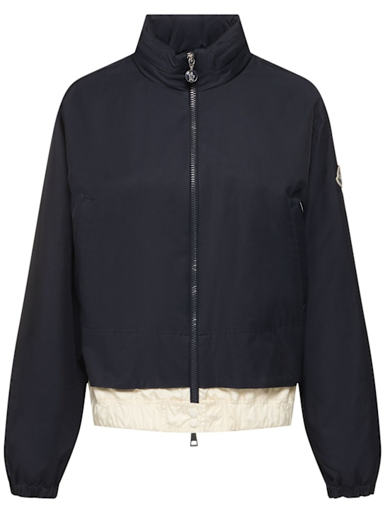 Moncler: Janze cotton blend down jacket - women_0 | Luisa Via Roma