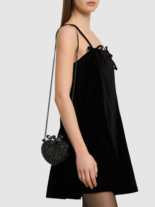 Self-portrait: Crystal heart clutch - Black - women_1 | Luisa Via Roma