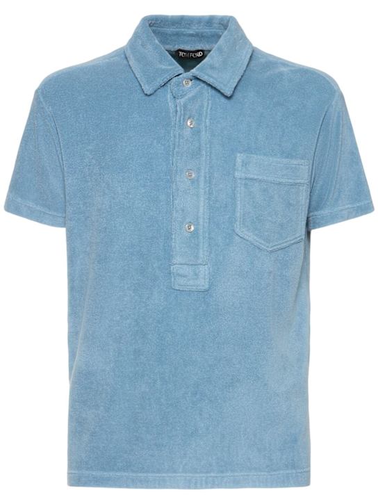 Tom Ford: Luxury cotton toweling s/s polo - men_0 | Luisa Via Roma