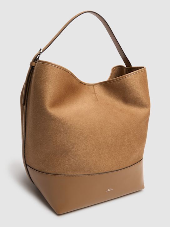 Toteme: Belted doublé wool tote bag - Camel - women_2 | Luisa Via Roma