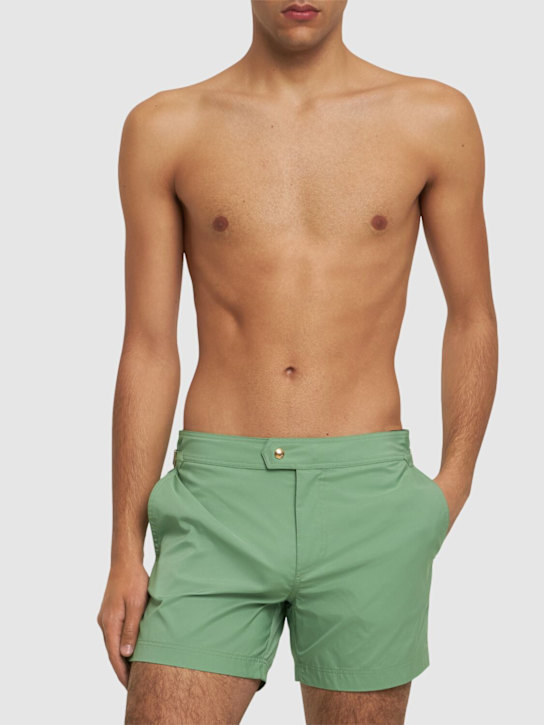Tom Ford: Compact poplin swim shorts - men_1 | Luisa Via Roma