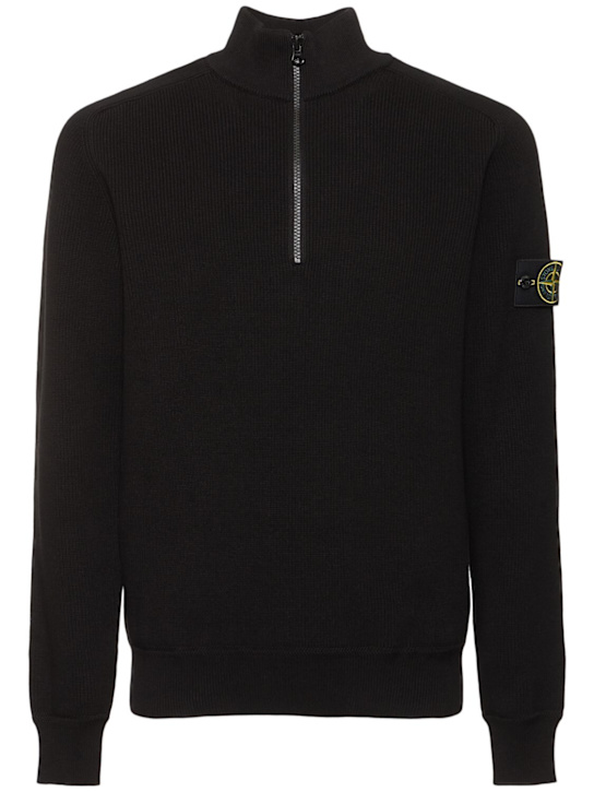 Stone Island: Cotton polo sweater - men_0 | Luisa Via Roma