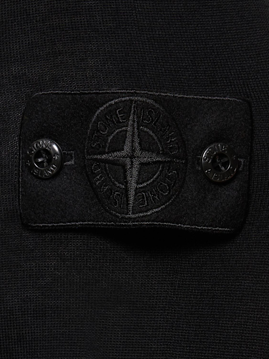 Stone Island: Ghost long sleeve polo - Black - men_2 | Luisa Via Roma