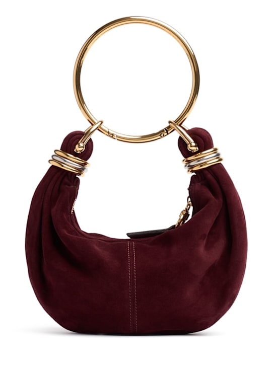 Chloé: Bracelet suede top handle bag - Deep Violine - women_0 | Luisa Via Roma