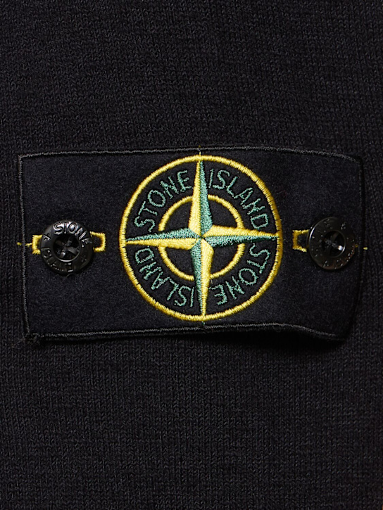 Stone Island: Crewneck cotton sweater - Black - men_4 | Luisa Via Roma