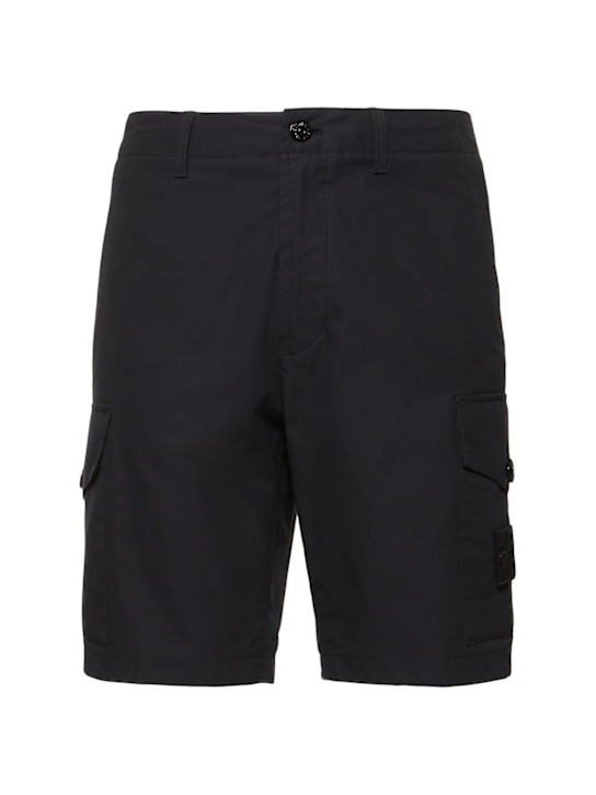 Stone Island: Shorts de algodón - Negro - men_0 | Luisa Via Roma