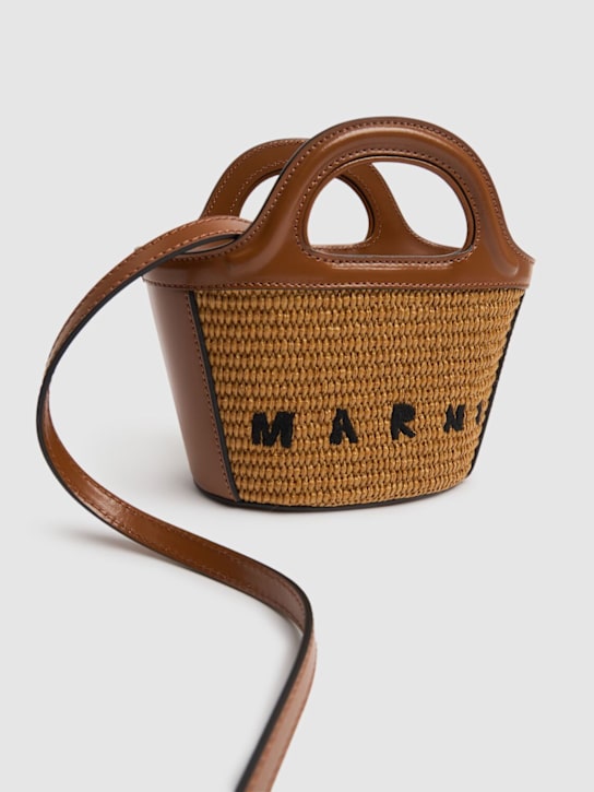 Marni: Micro Tropicalia Summer top handle bag - Raw Sienna - women_3 | Luisa Via Roma
