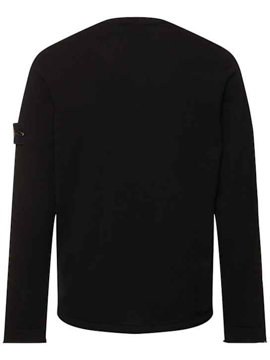 Stone Island: Crewneck cotton sweatshirt - Black - men_3 | Luisa Via Roma