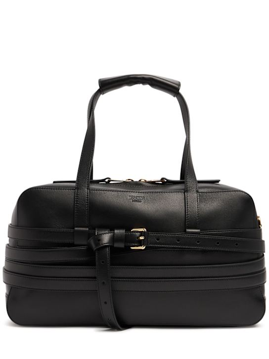 Moschino: Tie Me leather shoulder bag - women_0 | Luisa Via Roma