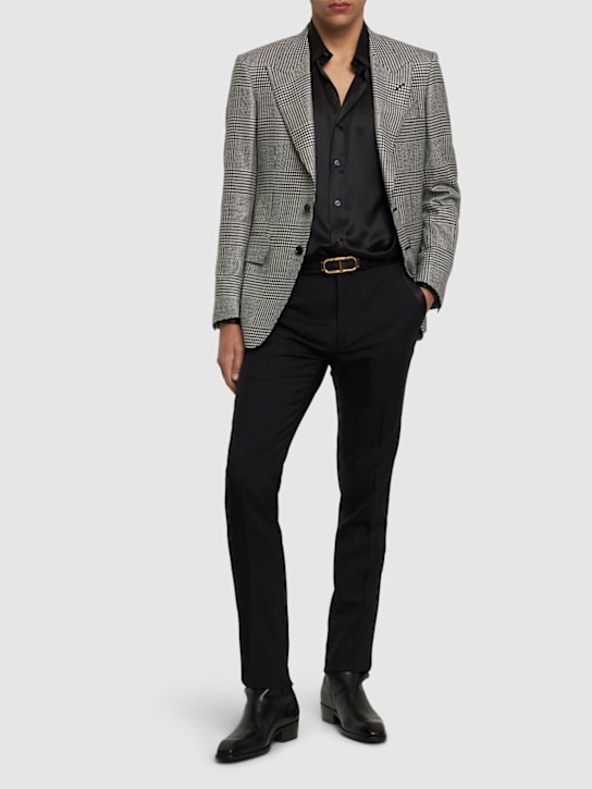 Tom Ford: Mohair pants - Black - men_1 | Luisa Via Roma