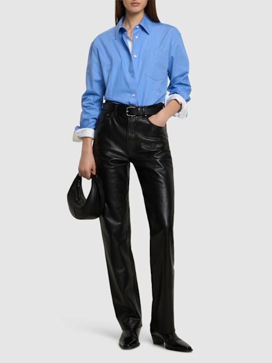 Agolde: 90-s pinch  leather straight jeans - Black - women_1 | Luisa Via Roma