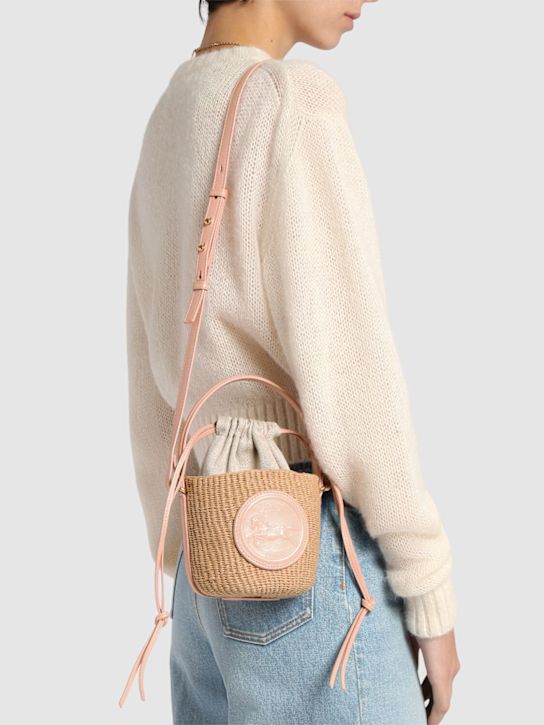 Chloé: Horse Medallion paper bucket bag - Apricot Pink - women_1 | Luisa Via Roma