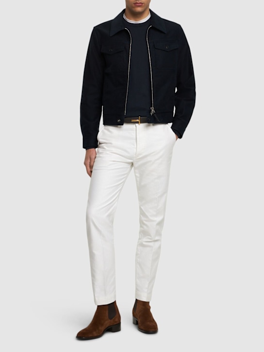 Tom Ford: ブラッシュドコットンサテンジャケット - men_1 | Luisa Via Roma