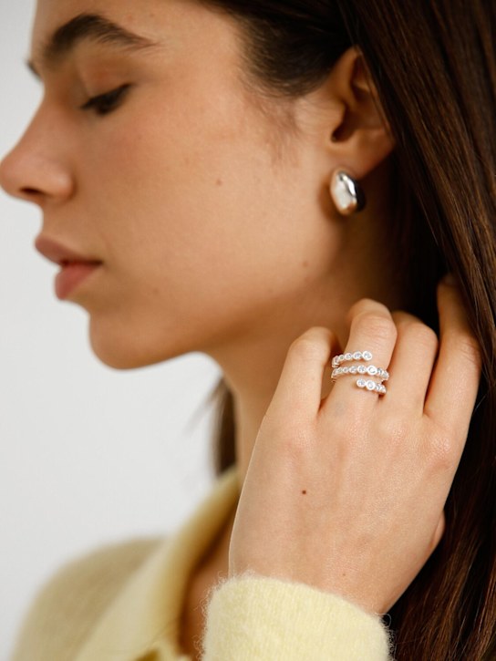 RAGBAG: Odette spiral crystal ring - Silver - women_1 | Luisa Via Roma