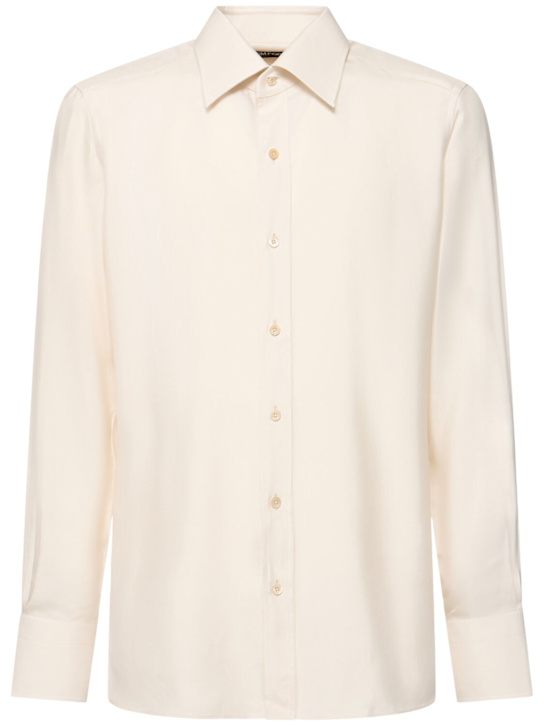 Tom Ford: Slim fit silk blend twill shirt - men_0 | Luisa Via Roma