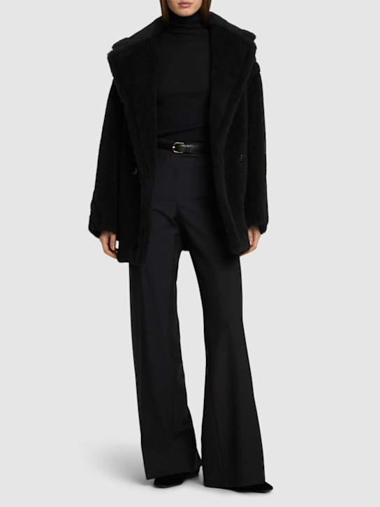 Max Mara: Fuxia plush short coat - women_1 | Luisa Via Roma