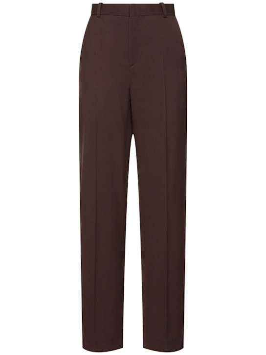 Wardrobe.nyc: Pantaloni dritti in lana - Marrone Scuro - women_0 | Luisa Via Roma