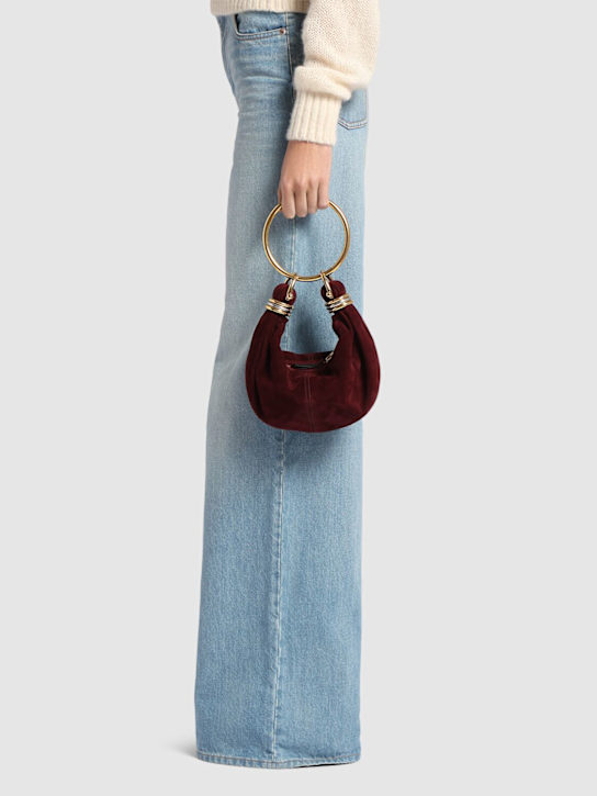 Chloé: Bracelet suede top handle bag - Deep Violine - women_1 | Luisa Via Roma