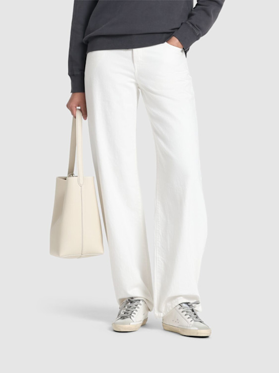 Golden Goose: 20mm Super-Star leather mule sneakers - White/Platinum - women_1 | Luisa Via Roma