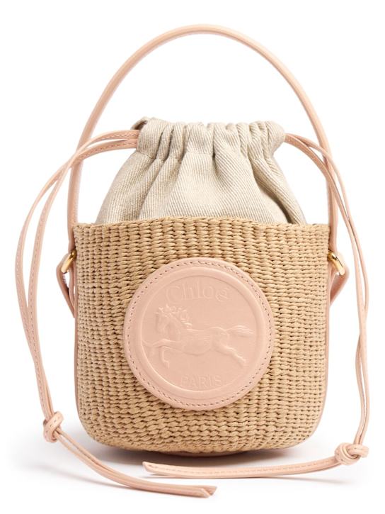 Chloé: Horse Medallion paper bucket bag - Apricot Pink - women_0 | Luisa Via Roma