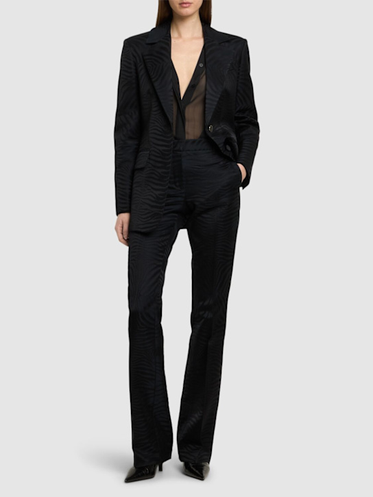 Zebra jacquard straight pants - Thumbnail 2