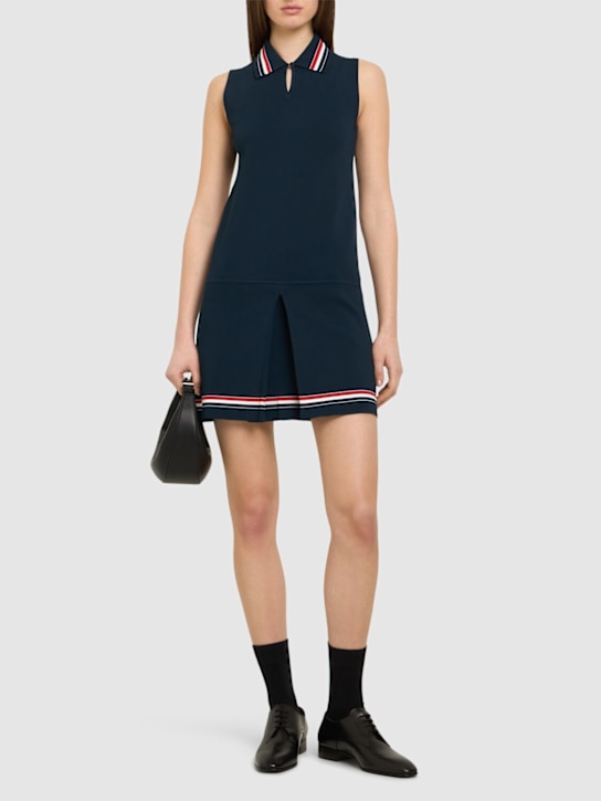 Viscose blend knit mini dress - Thumbnail 2