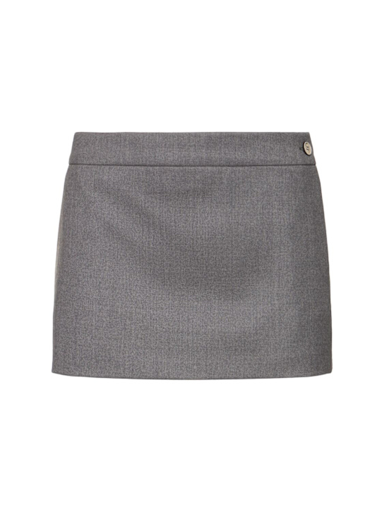 Wardrobe.nyc: Stretch wool mini skirt - Grey - women_0 | Luisa Via Roma