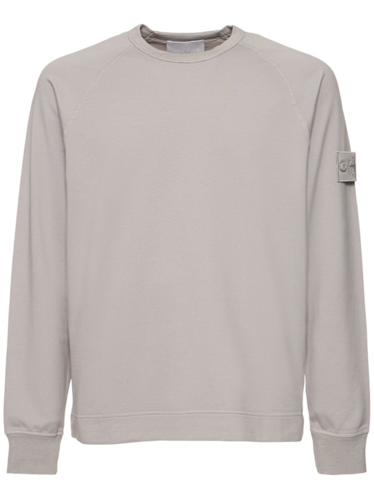 Stone Island: Sudadera con cuello redondo - Polvo - men_0 | Luisa Via Roma