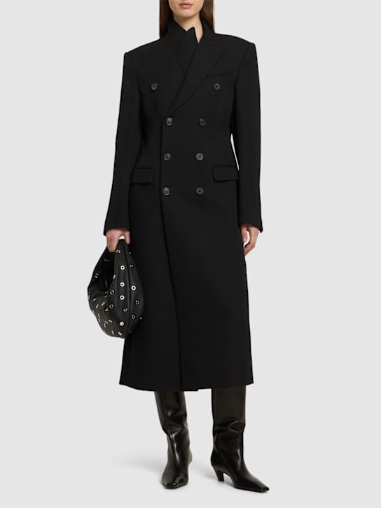 Wardrobe.nyc: Double breast wool coat - Black - women_1 | Luisa Via Roma