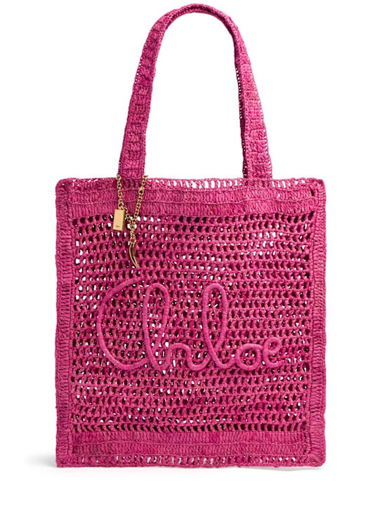 Chloé: Borsa tote Summer Banana in crochet - Fuchsia Rose - women_0 | Luisa Via Roma