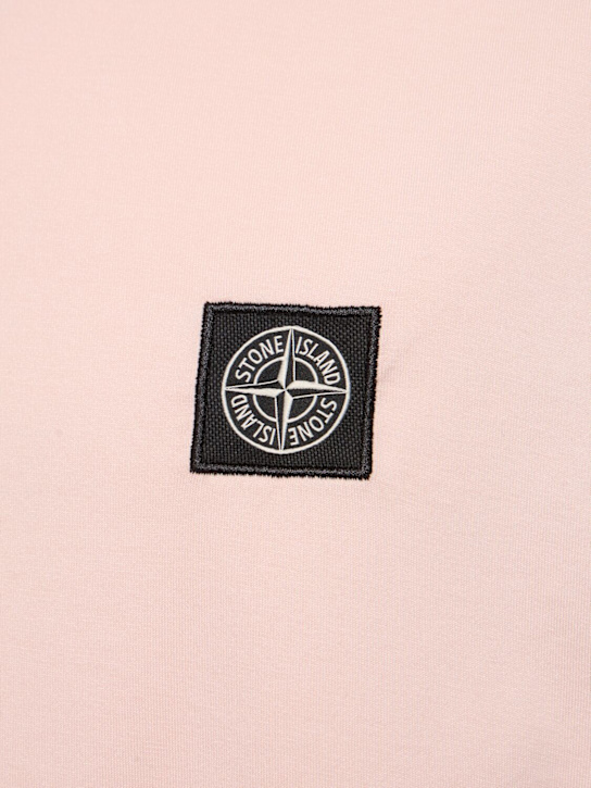 Stone Island: Logo cotton t-shirt - Antikrosa - men_4 | Luisa Via Roma