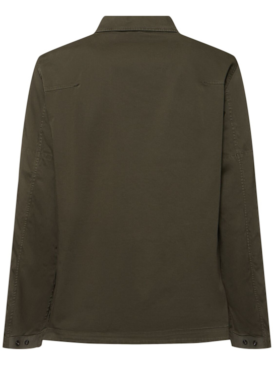 Stone Island: Giacca con zip - Verde Militare - men_3 | Luisa Via Roma