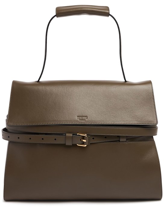 Moschino: Tie Me leather shoulder bag - women_0 | Luisa Via Roma