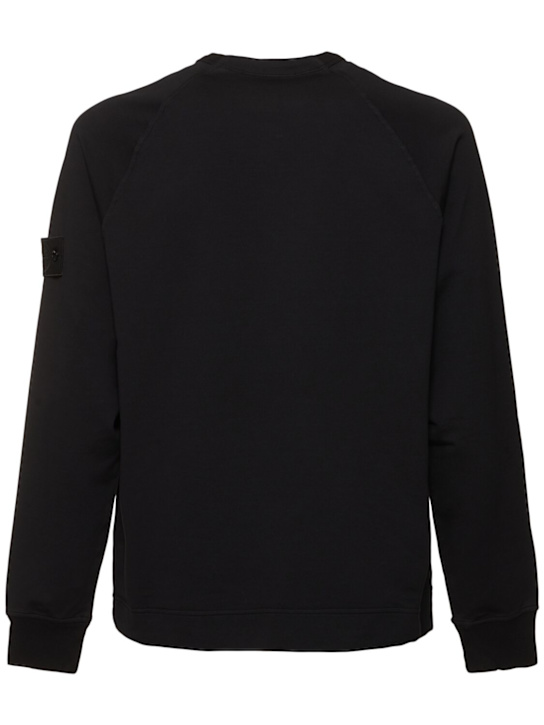 Stone Island: Sudadera con cuello redondo - Negro - men_1 | Luisa Via Roma