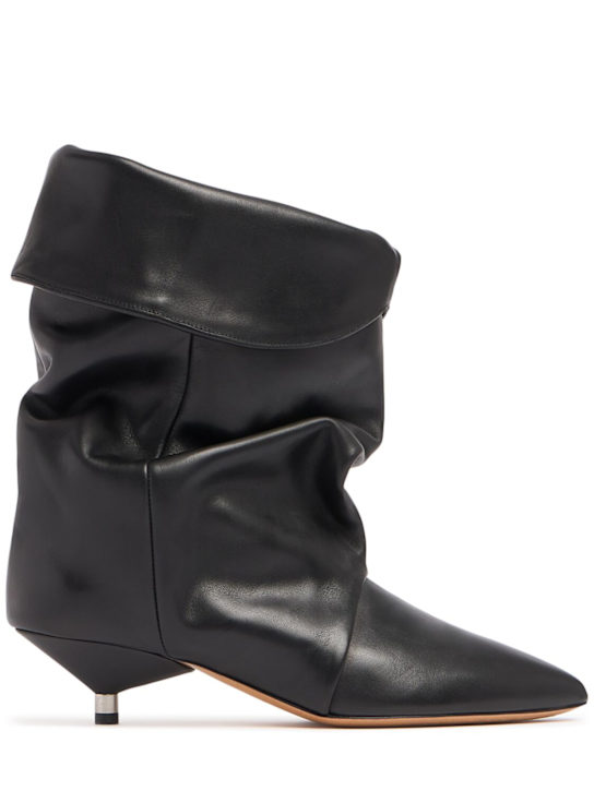 Isabel Marant: Stivali alti Edrik-Gb in pelle 45mm - Nero - women_0 | Luisa Via Roma