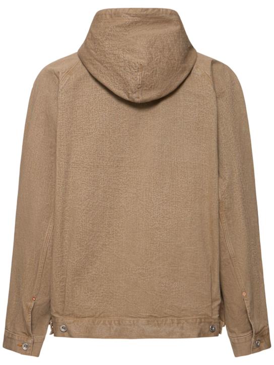 Sacai: Denim hoodie - Beige - men_3 | Luisa Via Roma