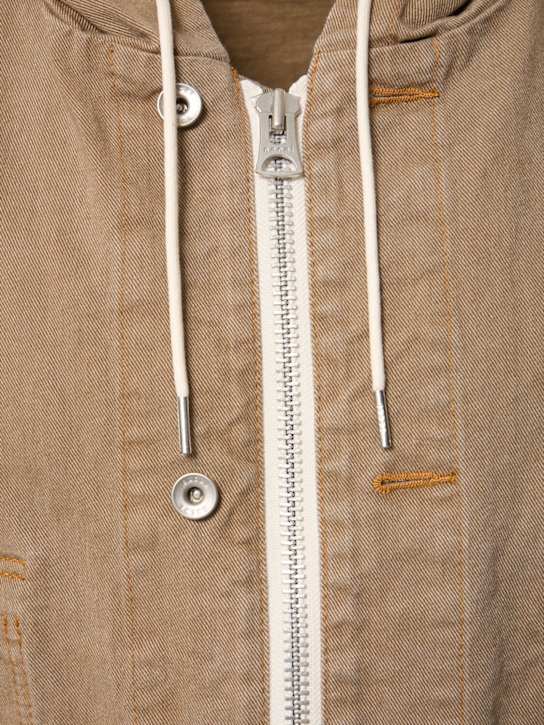 Sacai: Denim hoodie - Beige - men_4 | Luisa Via Roma
