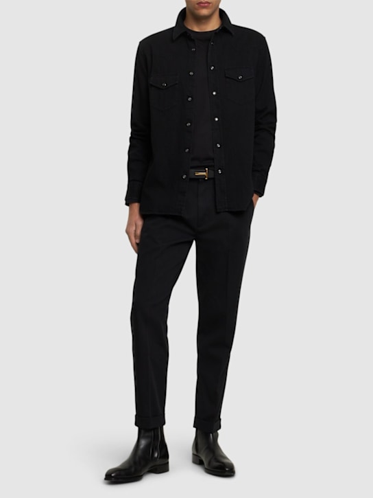 Tom Ford: Washed cotton denim shirt - men_1 | Luisa Via Roma