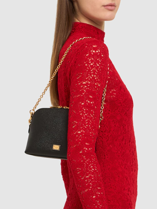 Dolce&Gabbana: Mini Dauphine leather shoulder bag - women_1 | Luisa Via Roma
