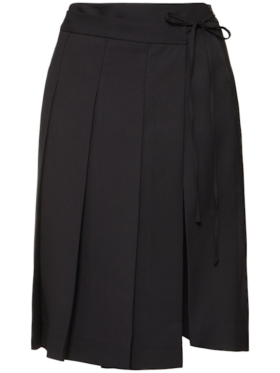 Dunst: Ribbon pleated midi skirt - Black - women_0 | Luisa Via Roma