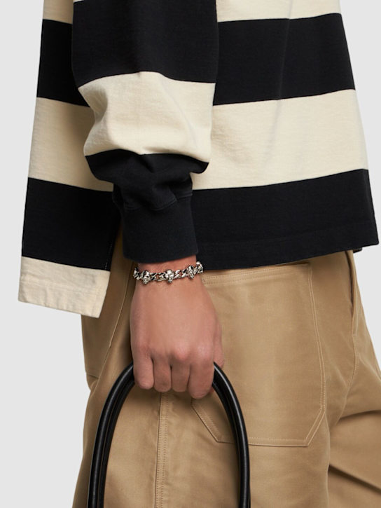 McQueen: Skull chain brass bracelet - Palladium - men_1 | Luisa Via Roma