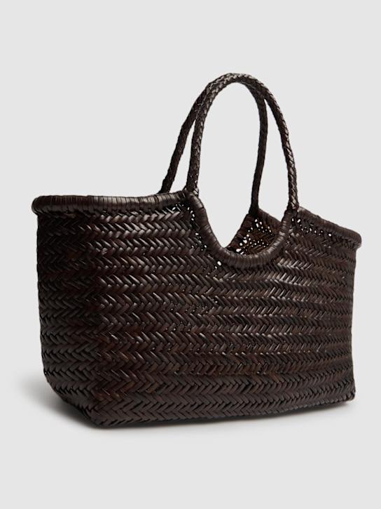 Dragon Diffusion: Big Nantucket woven leather basket bag - Dark Brown - women_2 | Luisa Via Roma