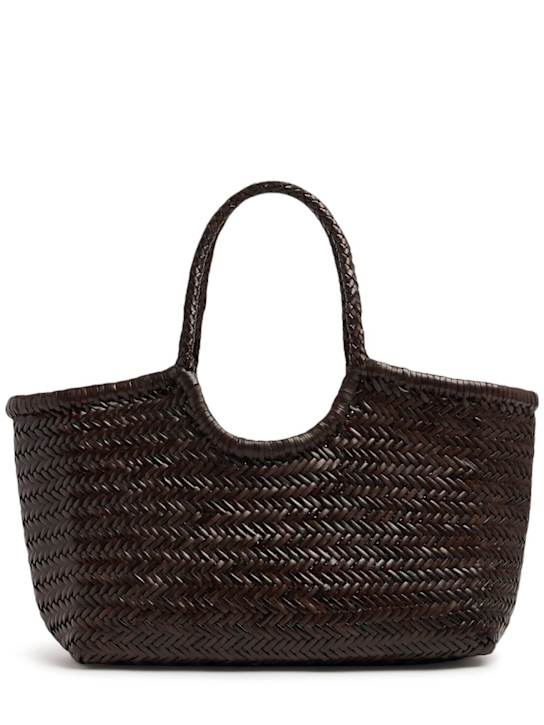 Dragon Diffusion: Big Nantucket woven leather basket bag - Dark Brown - women_0 | Luisa Via Roma