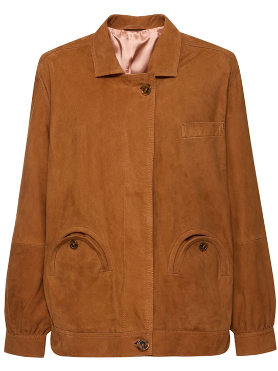 Blazé Milano: Viva Cleo suede bomber jacket - women_0 | Luisa Via Roma