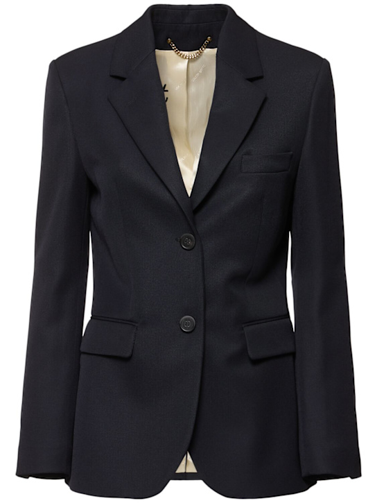 Golden Goose: Golden wool blend blazer - Dark Blue - women_0 | Luisa Via Roma