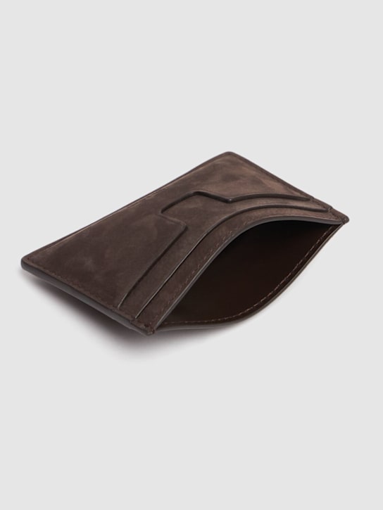 Tom Ford: T-line nubuck cardholder - Deep Umber - men_3 | Luisa Via Roma