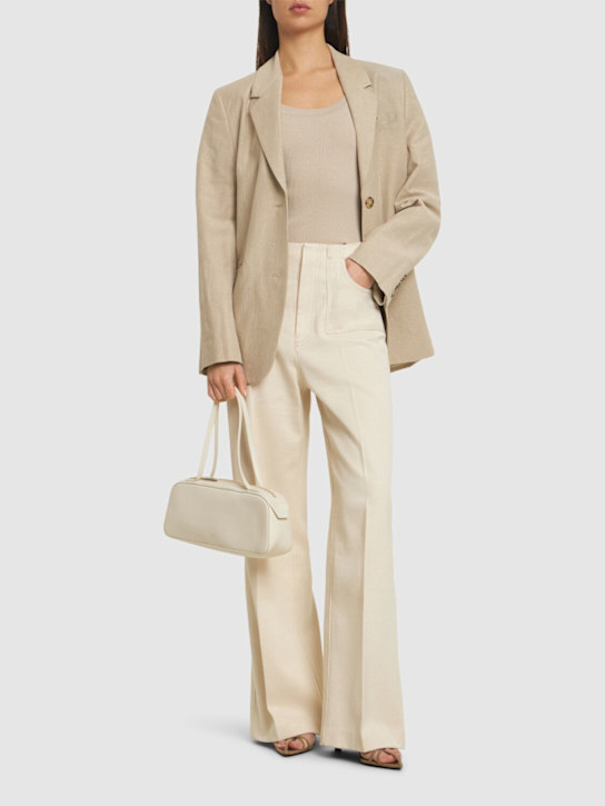 Philosophy Di Lorenzo Serafini: High waist canvas wide leg pants - women_1 | Luisa Via Roma