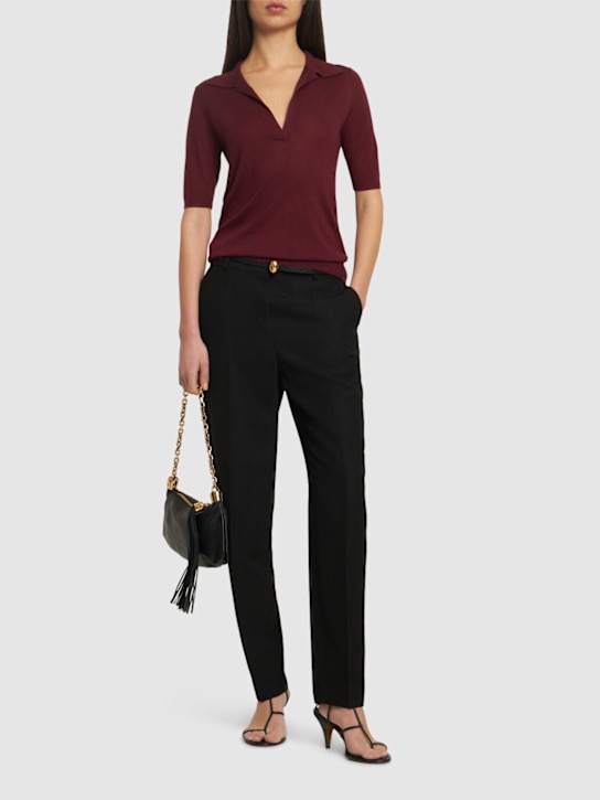 Gabriela Hearst: Frank cashmere & silk knit polo - Bordeaux - women_1 | Luisa Via Roma